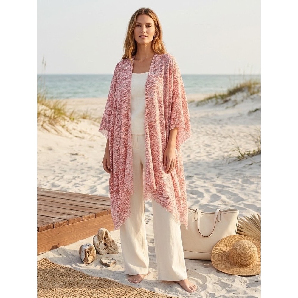 Gentle Fawn NWT Marley Wrap Rust Snakeskin Fringe Kimono One Size NEW Evereve